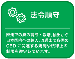 各国のCBDに関連する規制や法律上の制限を遵守