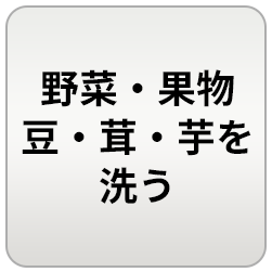 野菜･果物･豆･茸･芋を洗う